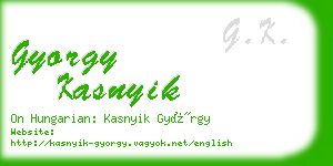 gyorgy kasnyik business card